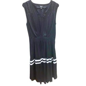 Simply by Vera Wang Sleeveless Black Dress with White Stripes | Size L